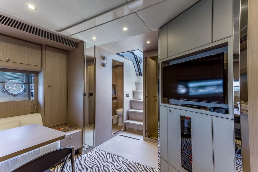 Riva 63 Virtus Luxury Yacht Interior Salon Entertainment