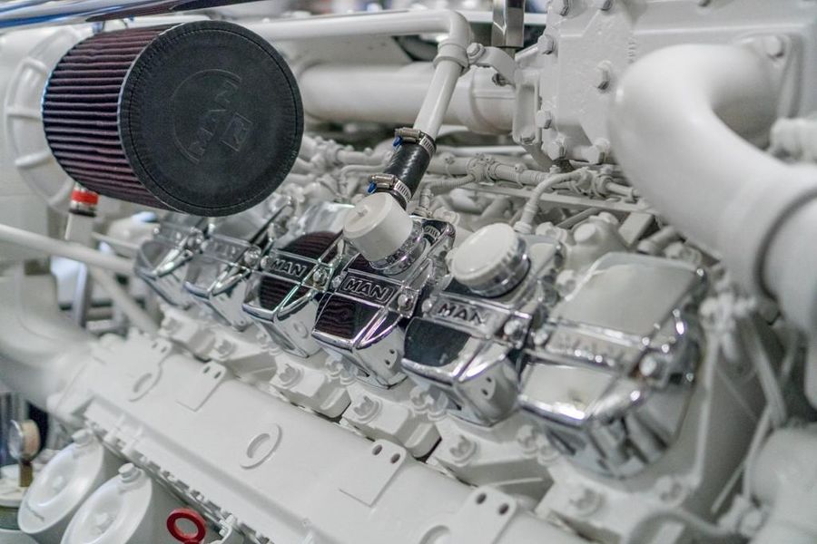 Offshore 76 Motoryacht Engine Closeup